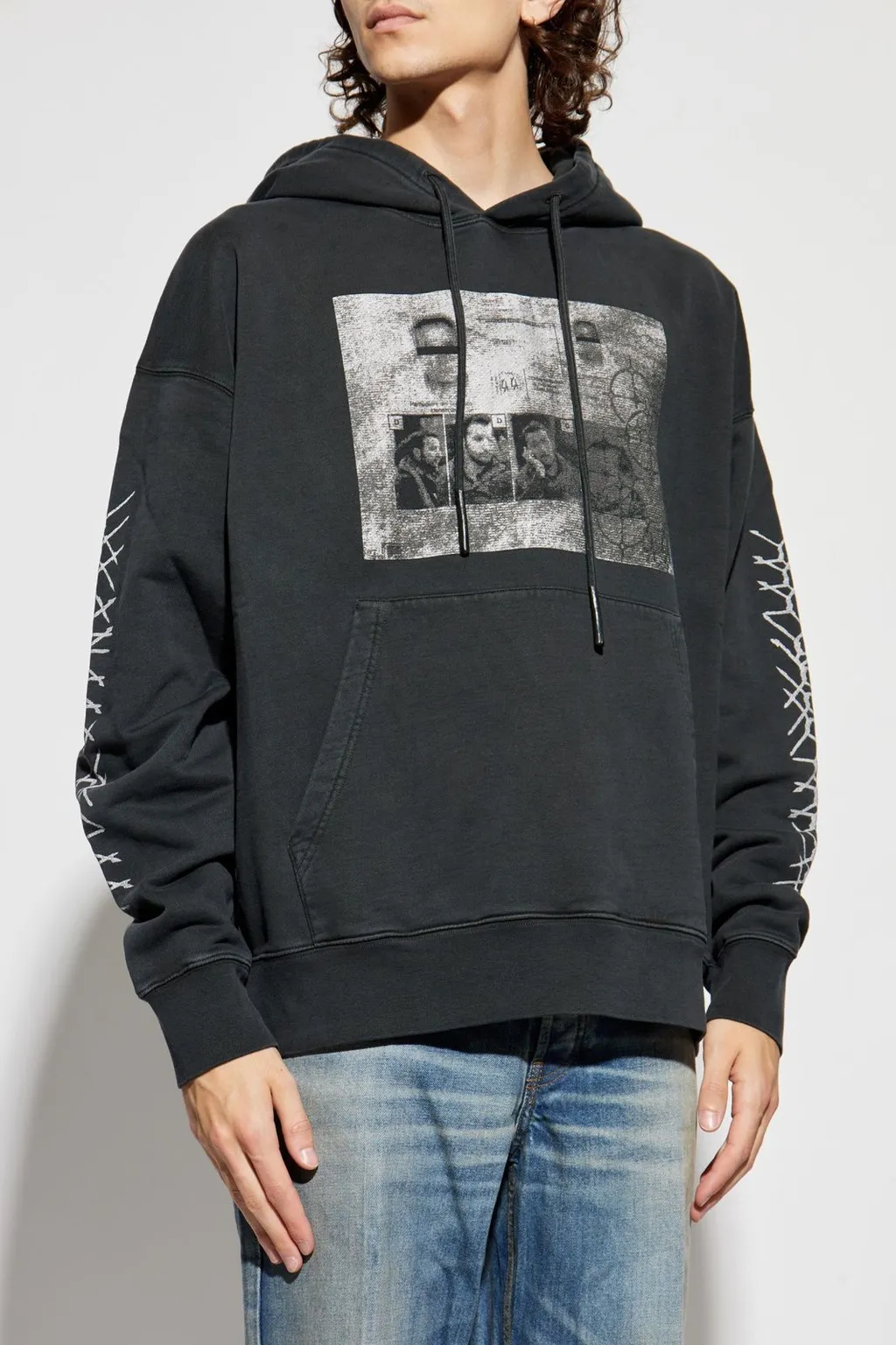 Graphic Printed Drawstring Hoodie