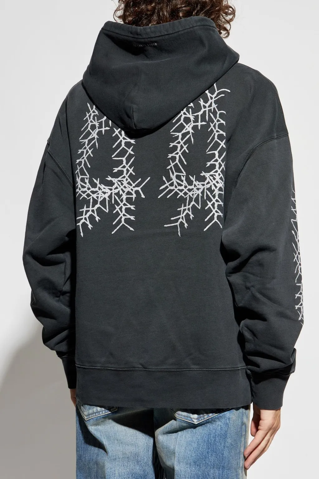 Graphic Printed Drawstring Hoodie