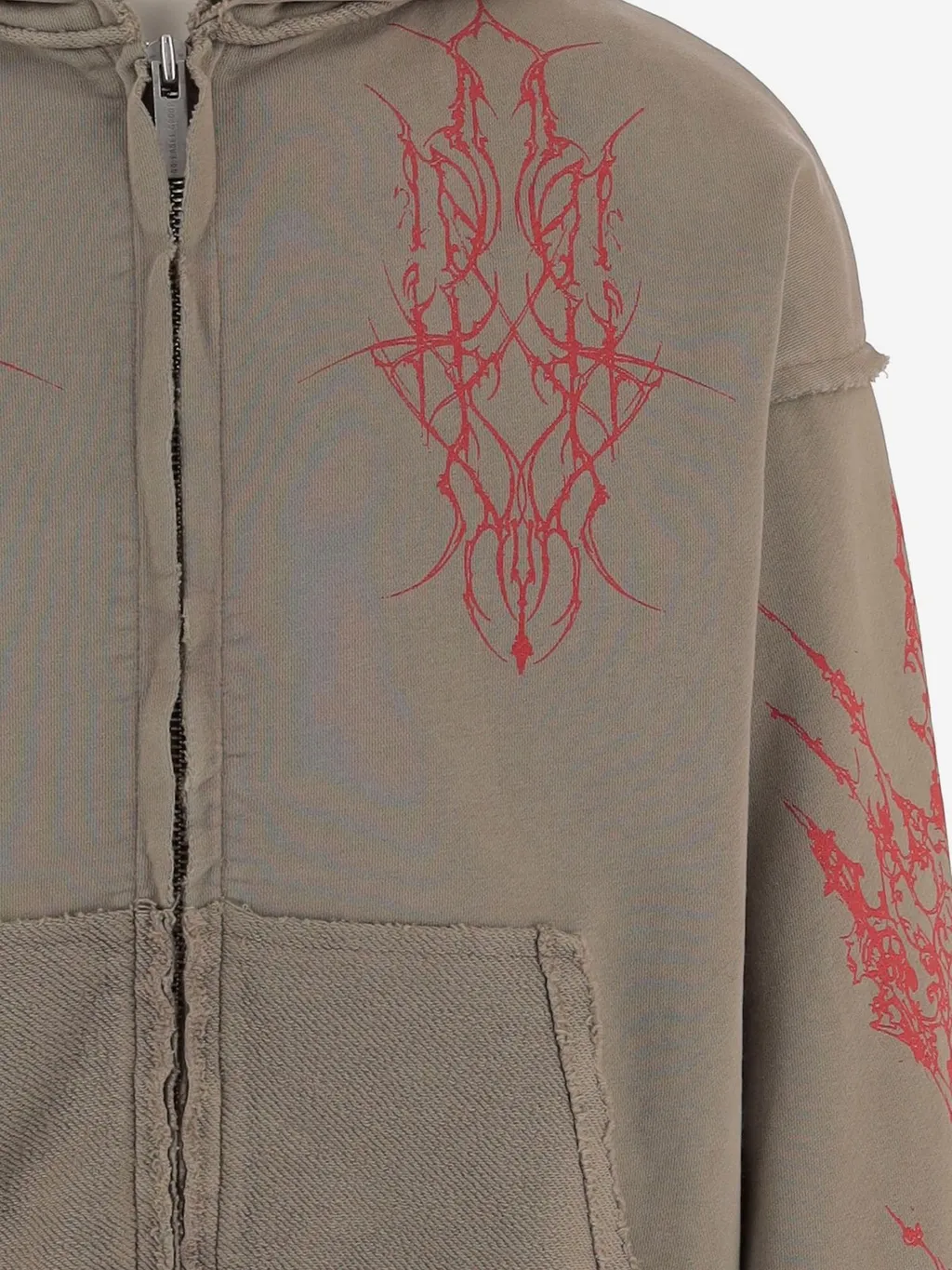 Graphic Zip-Up Sweater