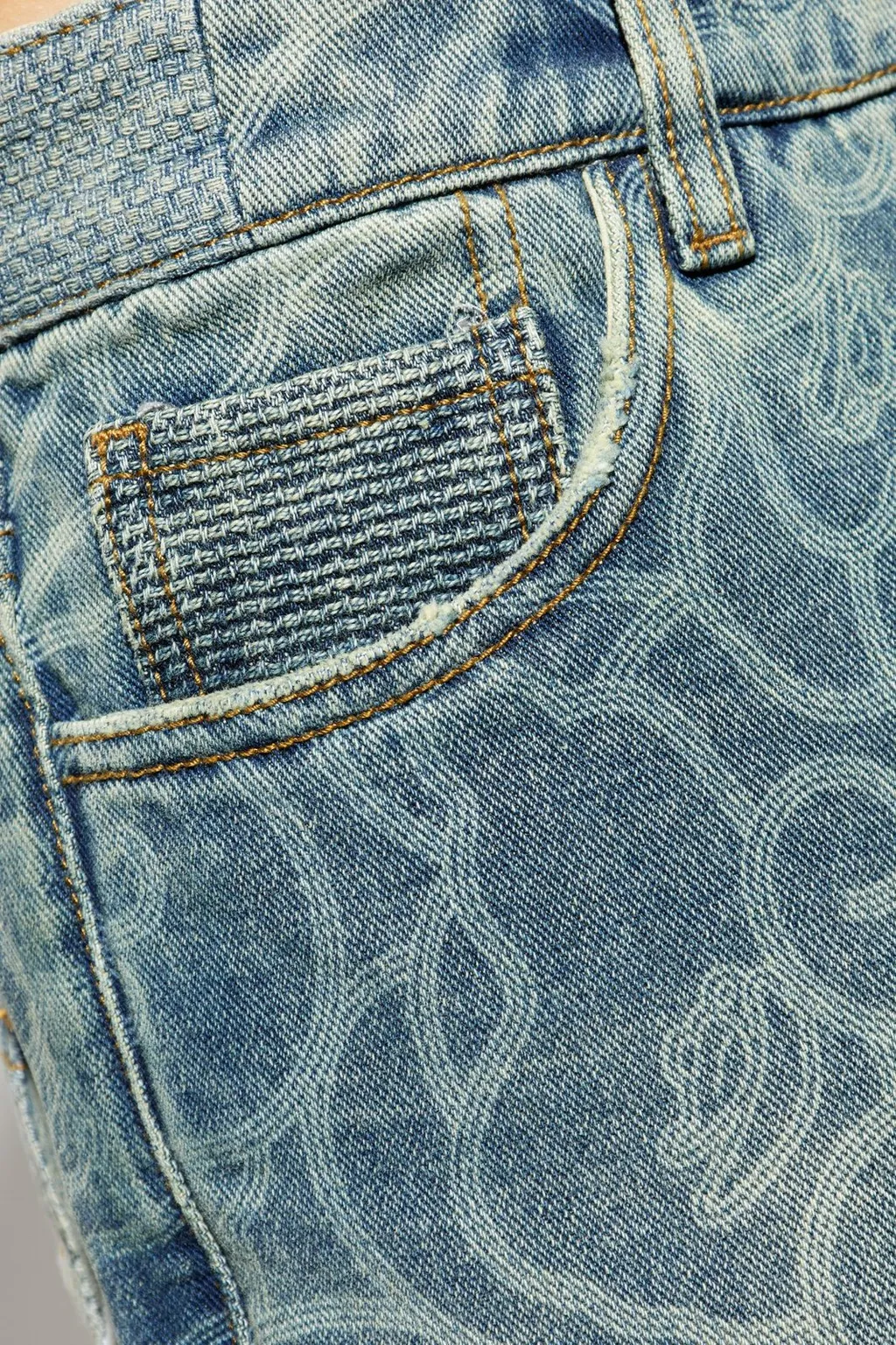 Patchwork Patterned Jeans