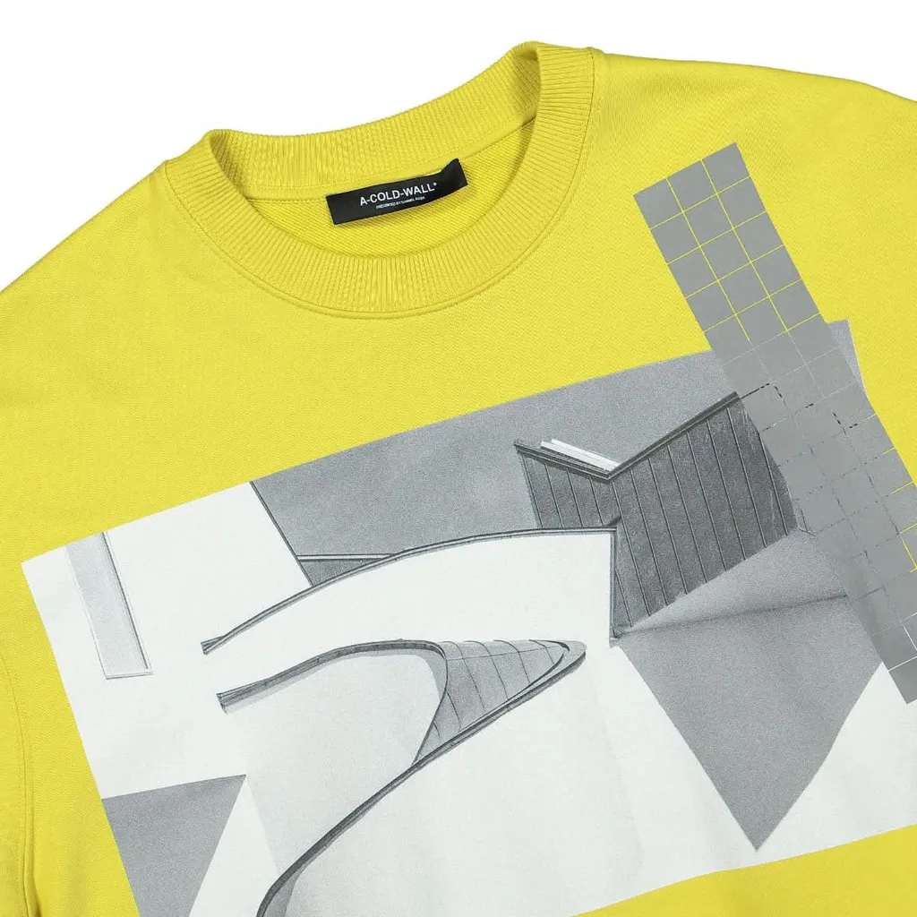 Grid Graphic Print Crewneck Sweatshirt