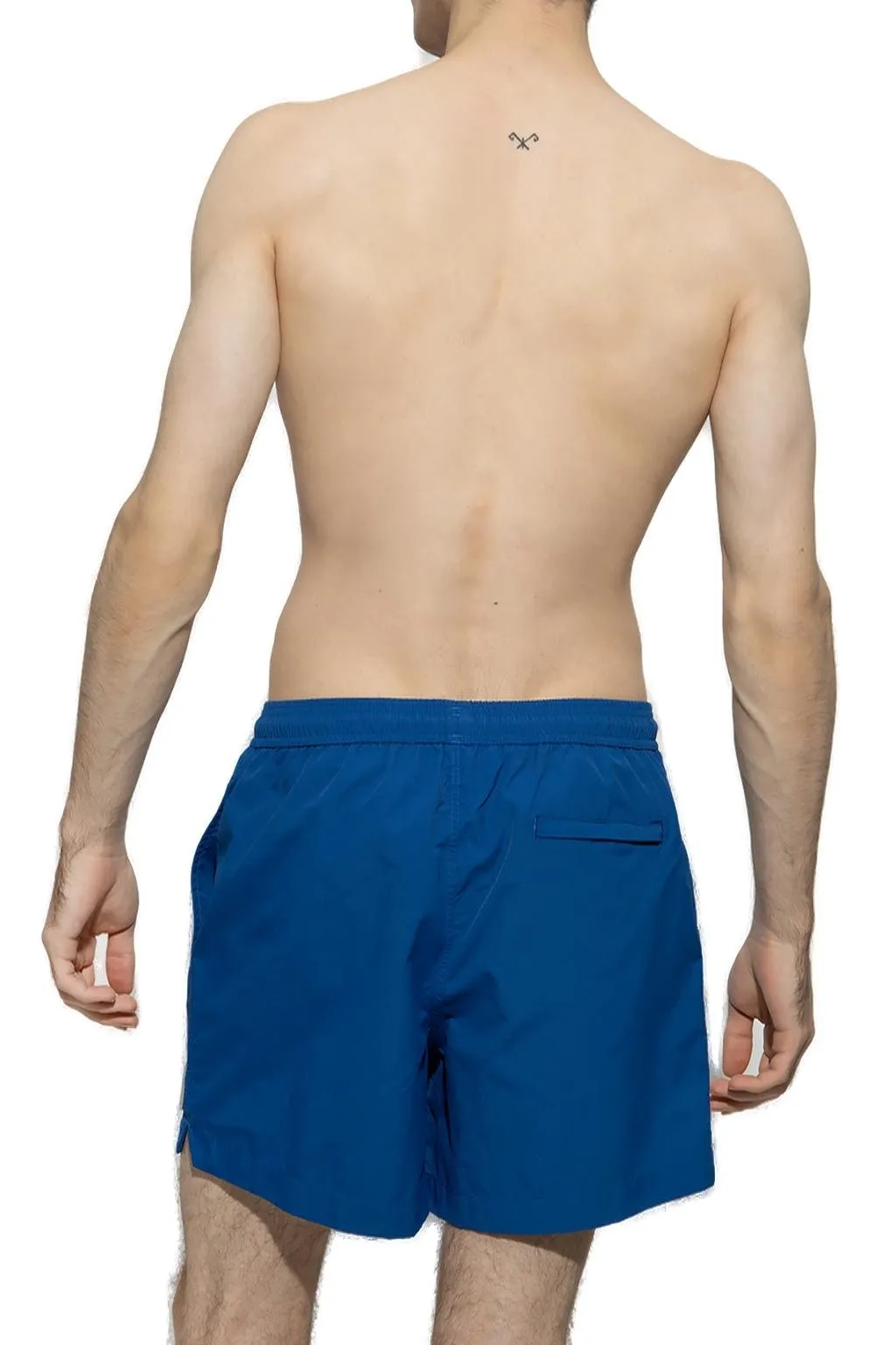 Elasticated Waistband Logo Patch Swim Shorts