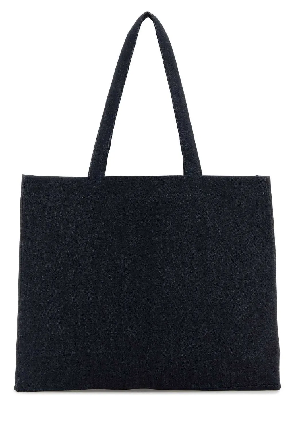 Daniela Logo Printed Denim Shopping Bag