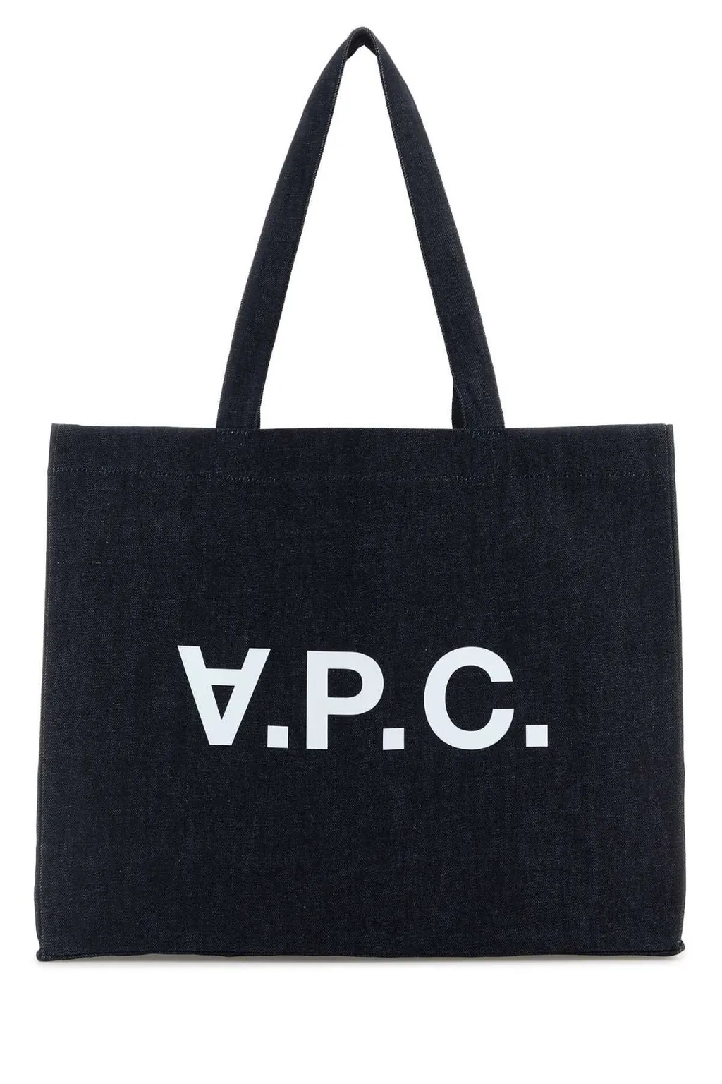 Daniela Logo Printed Denim Shopping Bag