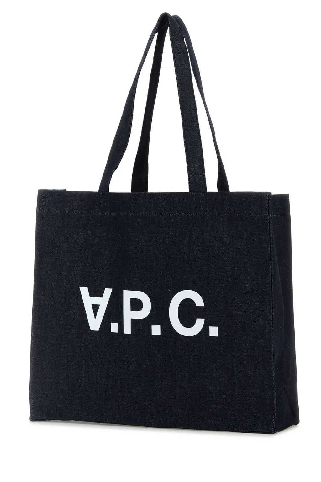 Daniela Logo Printed Denim Shopping Bag