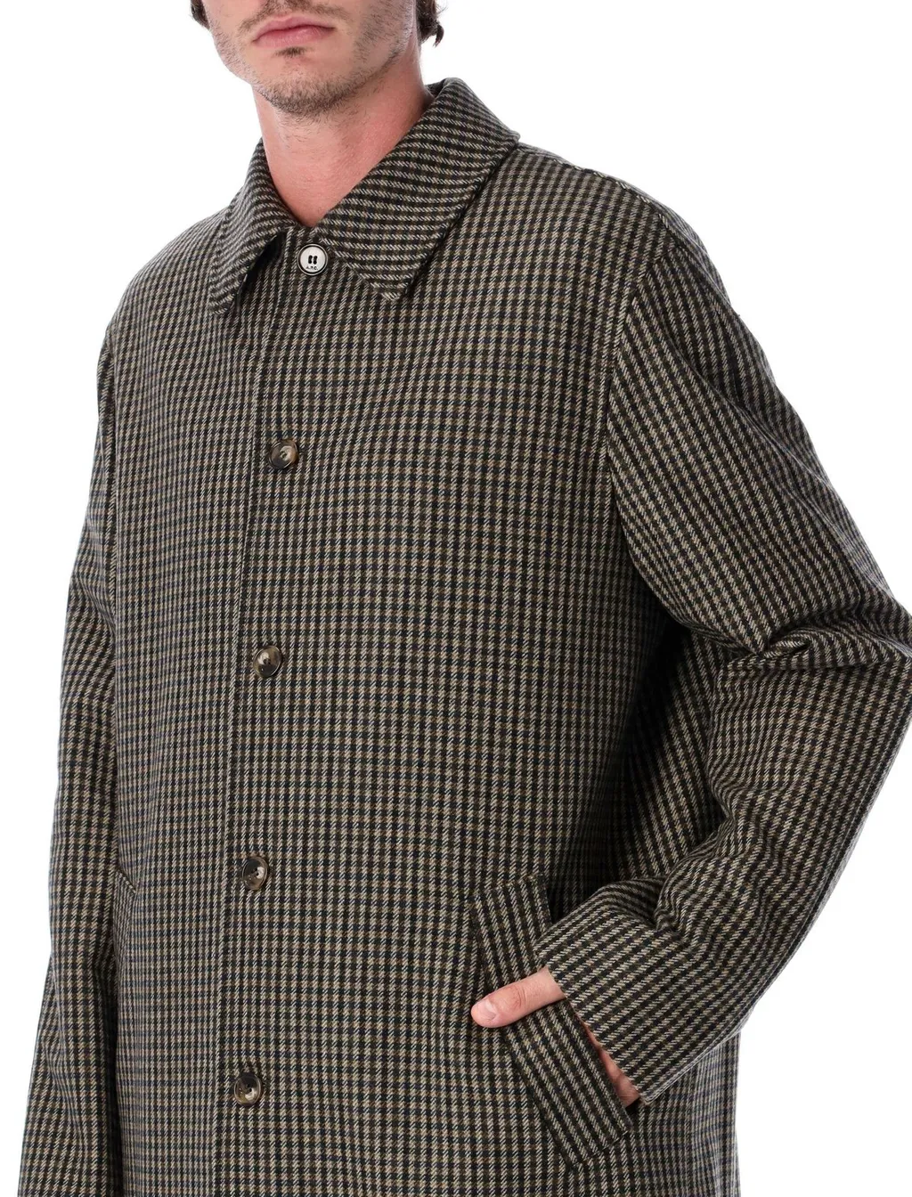 Long-Sleeved Buttoned Coat