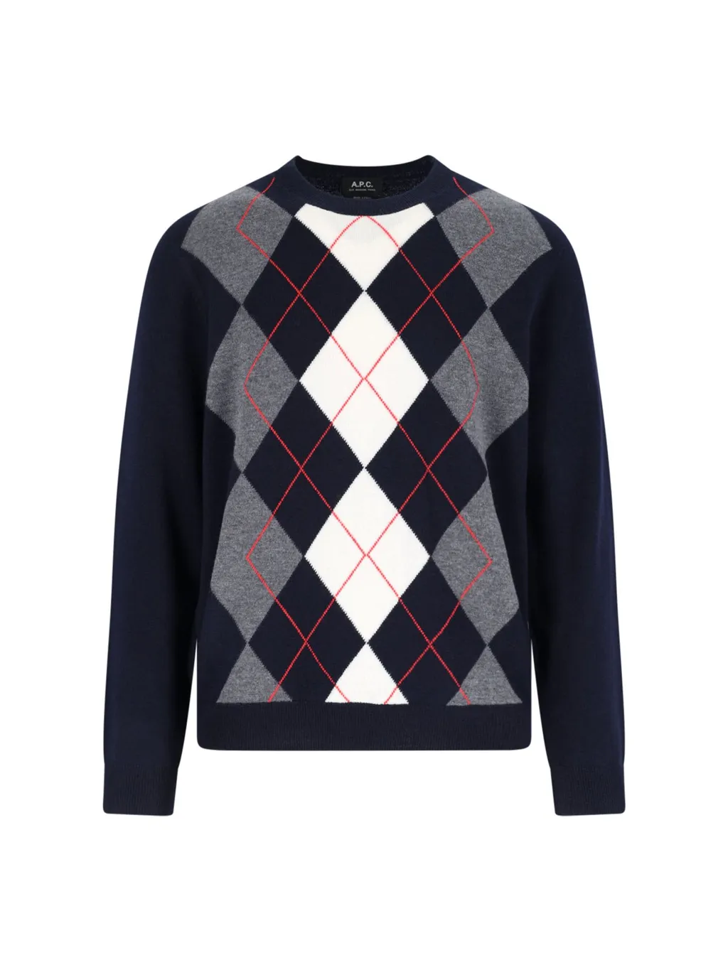 Argyle-Pattern Knitted Jumper