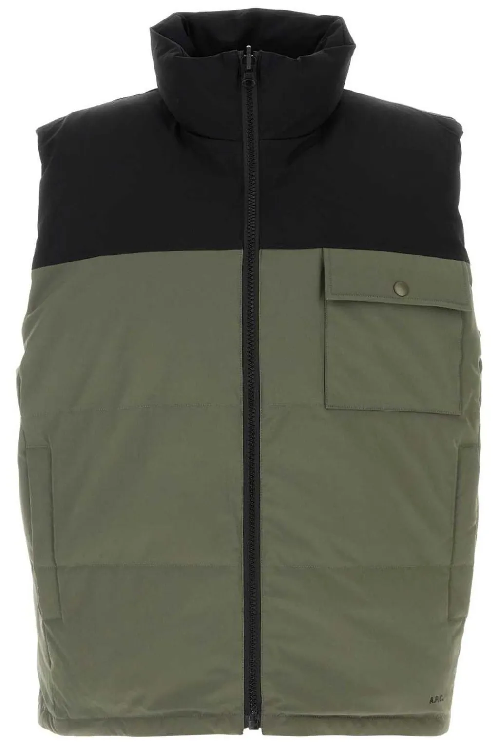 Logo Printed Zipped Padded Vest