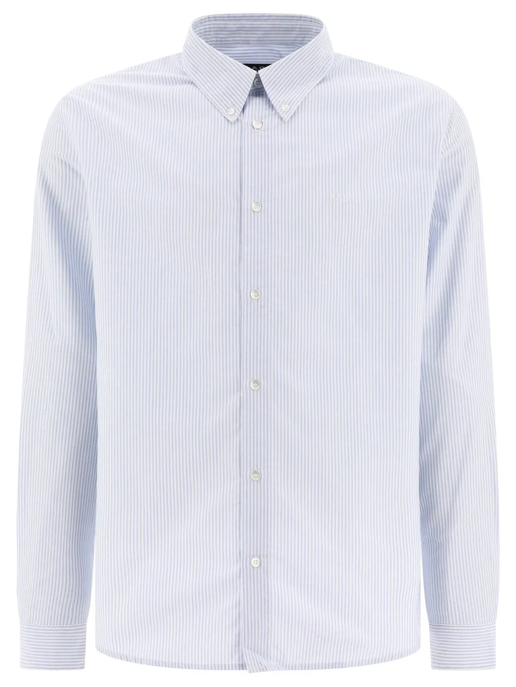 Pinstriped Curved Hem Shirt