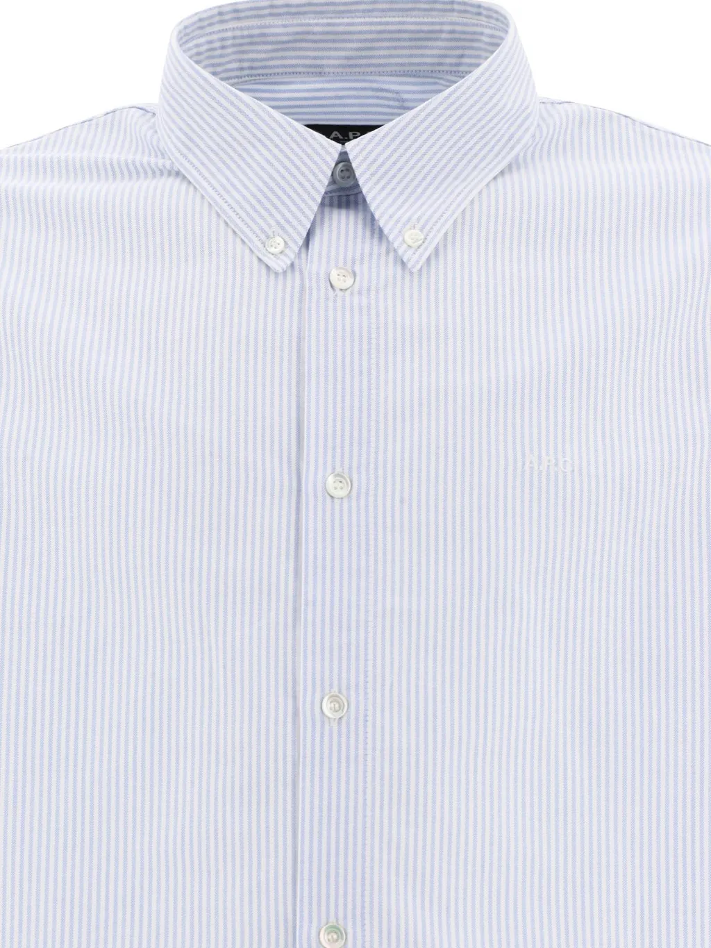 Pinstriped Curved Hem Shirt