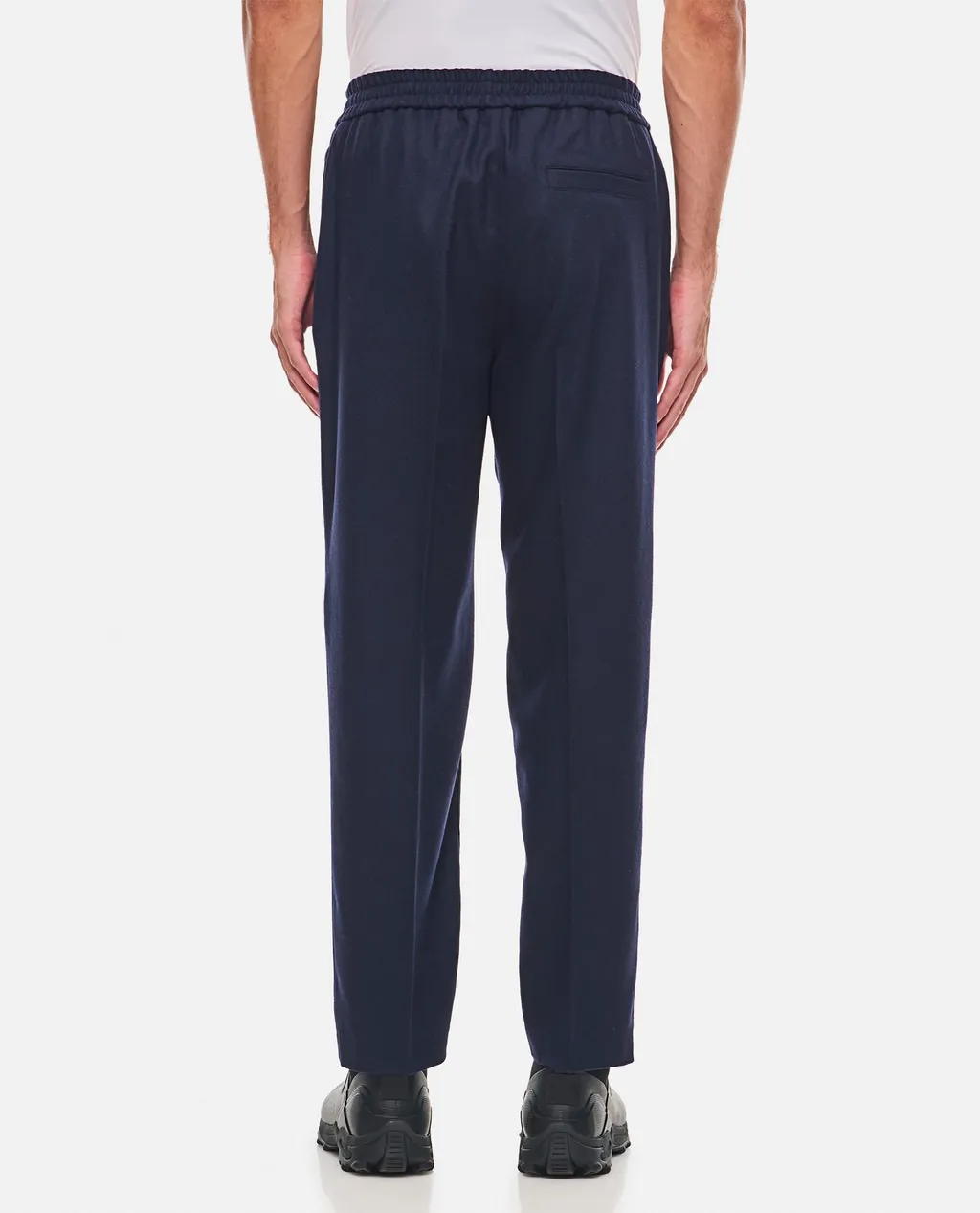 Elastic Waist Tapered Leg Trousers