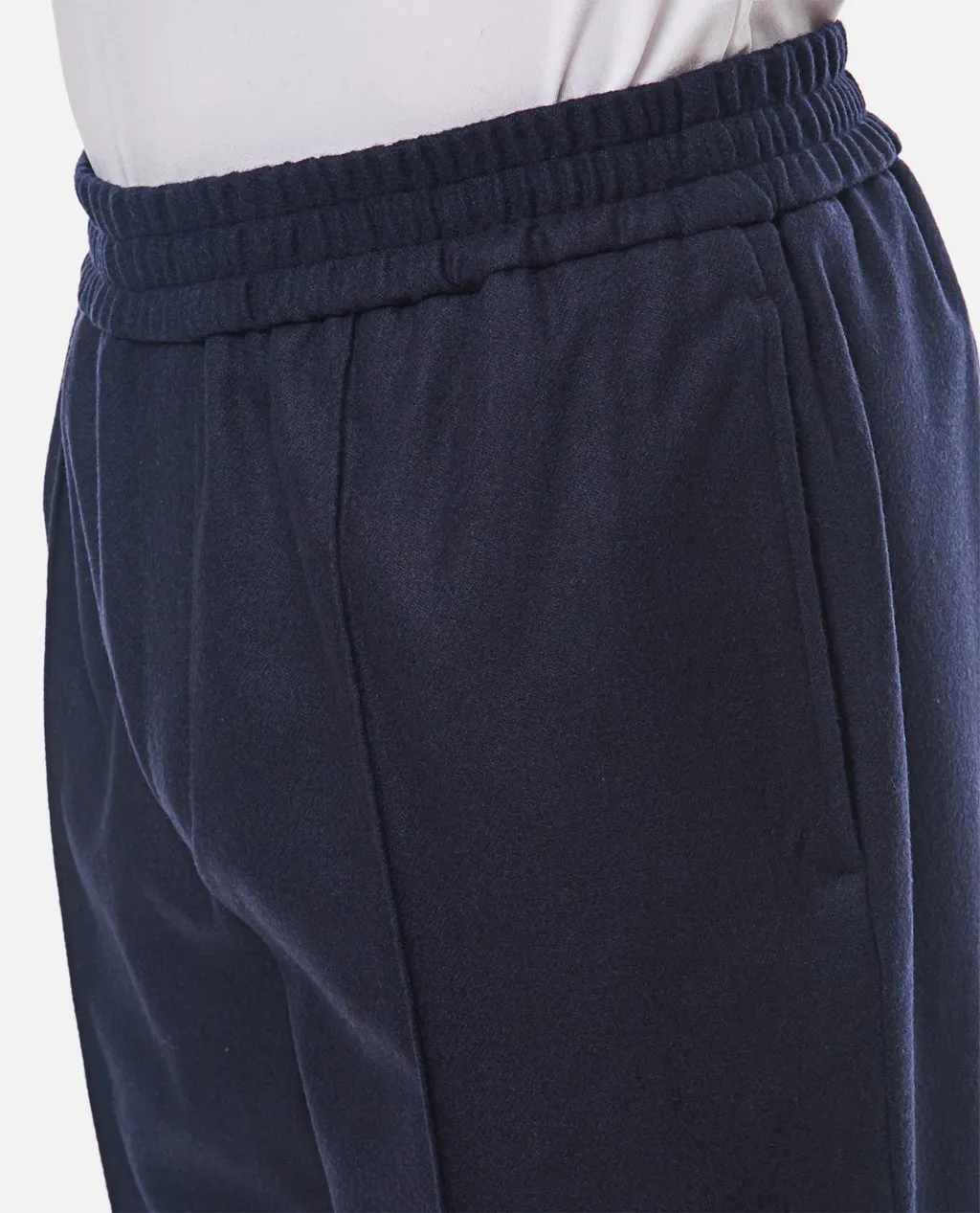 Elastic Waist Tapered Leg Trousers