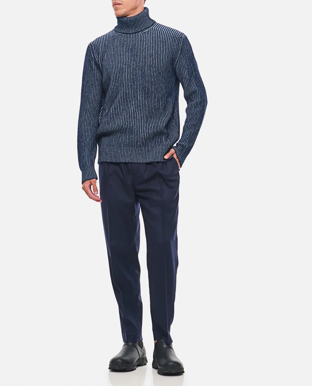 Elastic Waist Tapered Leg Trousers