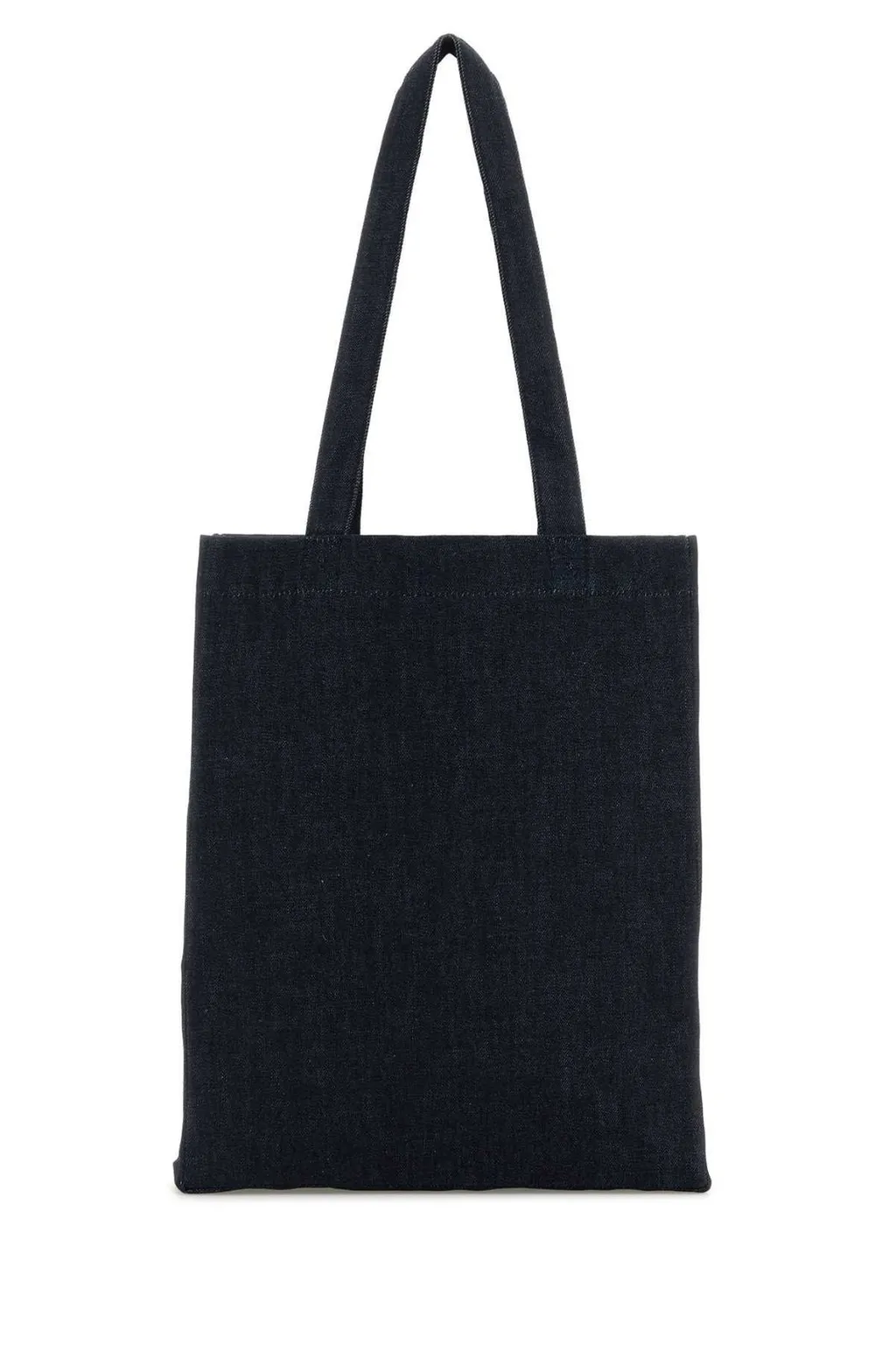 Laure Logo Printed Denim Shopping Bag