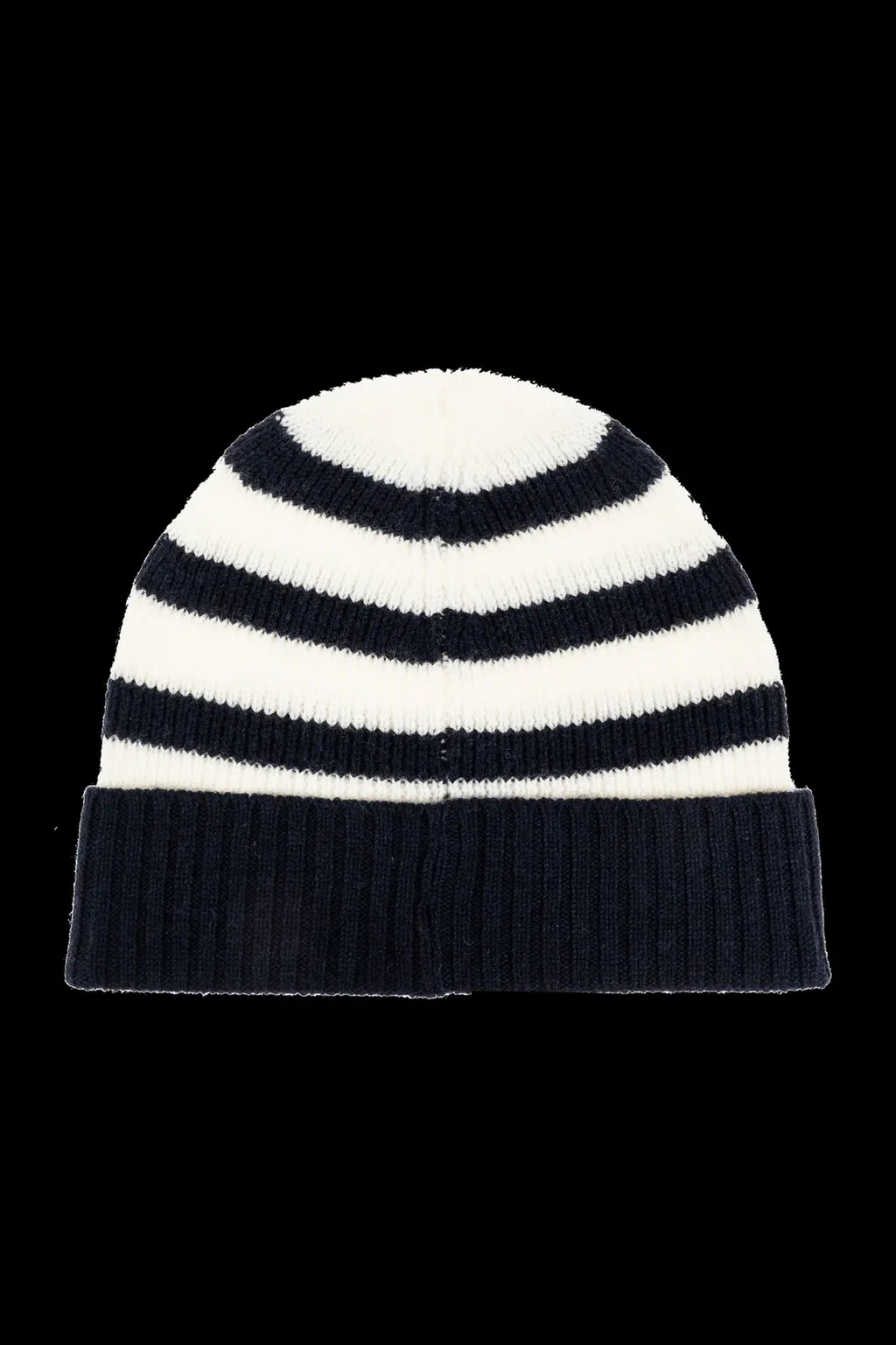 Logo Embroidered Striped Beanie