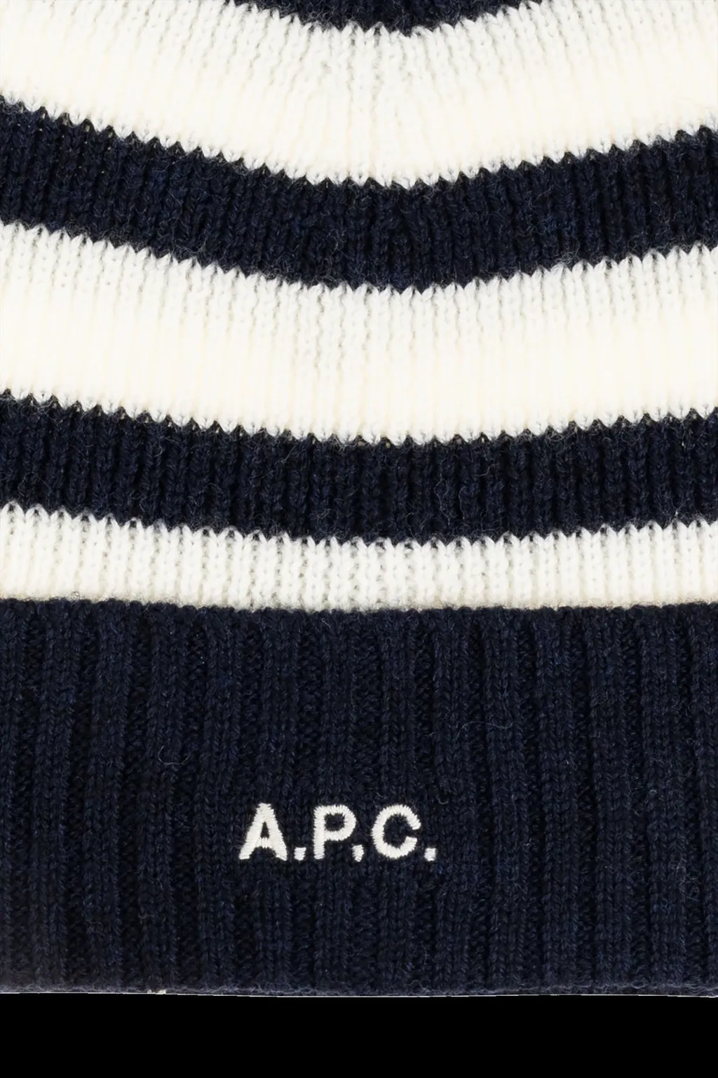 Logo Embroidered Striped Beanie