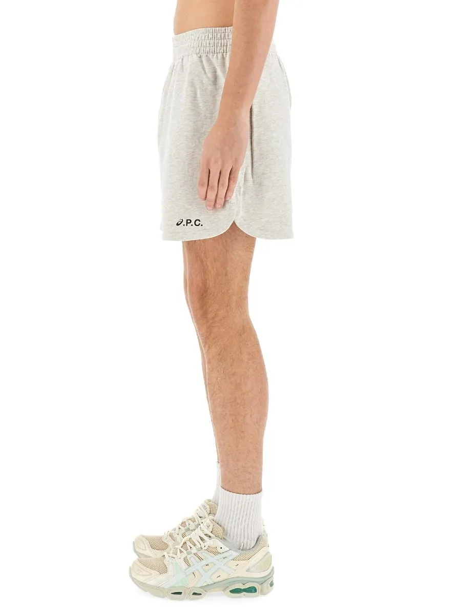 X Asics Logo Printed Elasticated Waistband Shorts