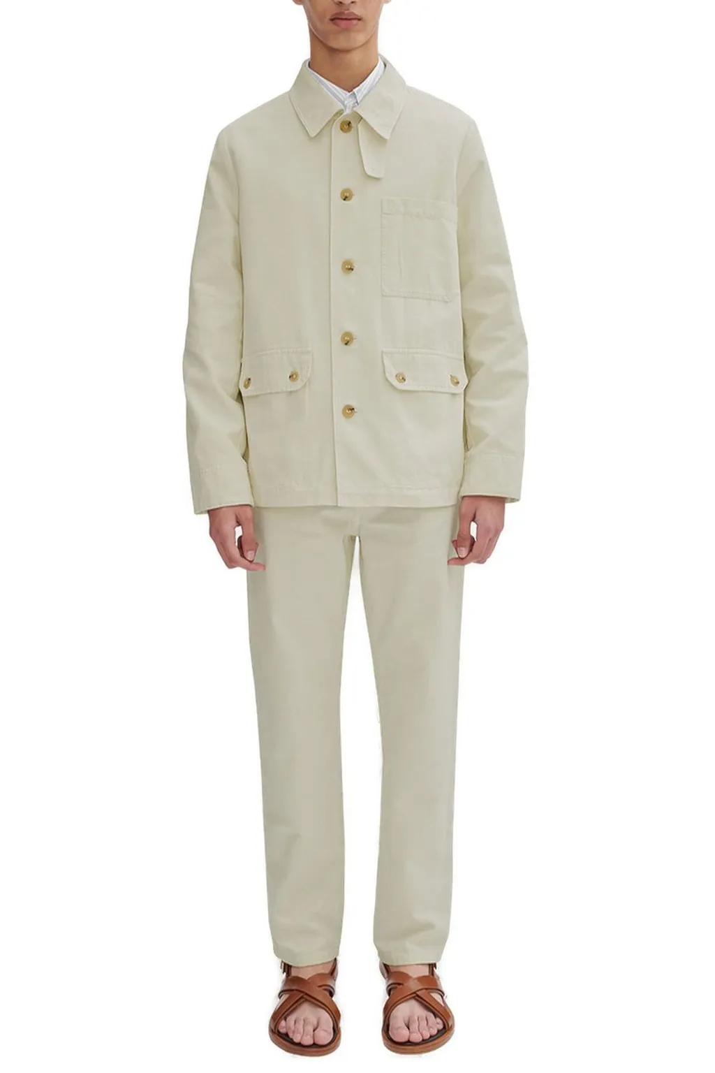 Long-Sleeved Button-Up Jacket