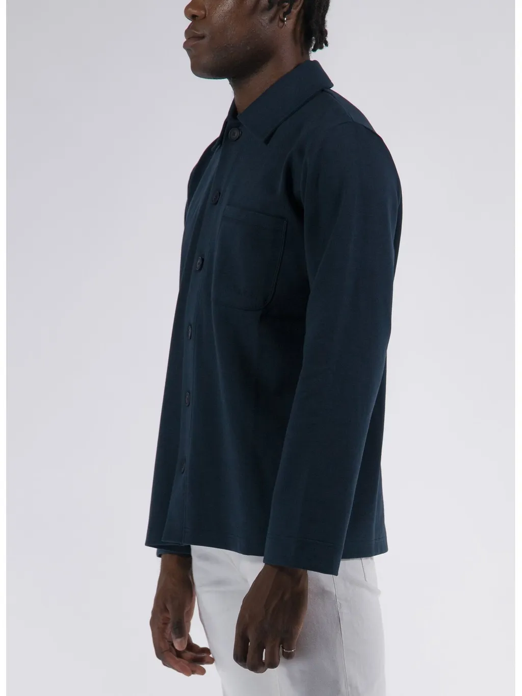 Long-Sleeved Button-Up Jacket