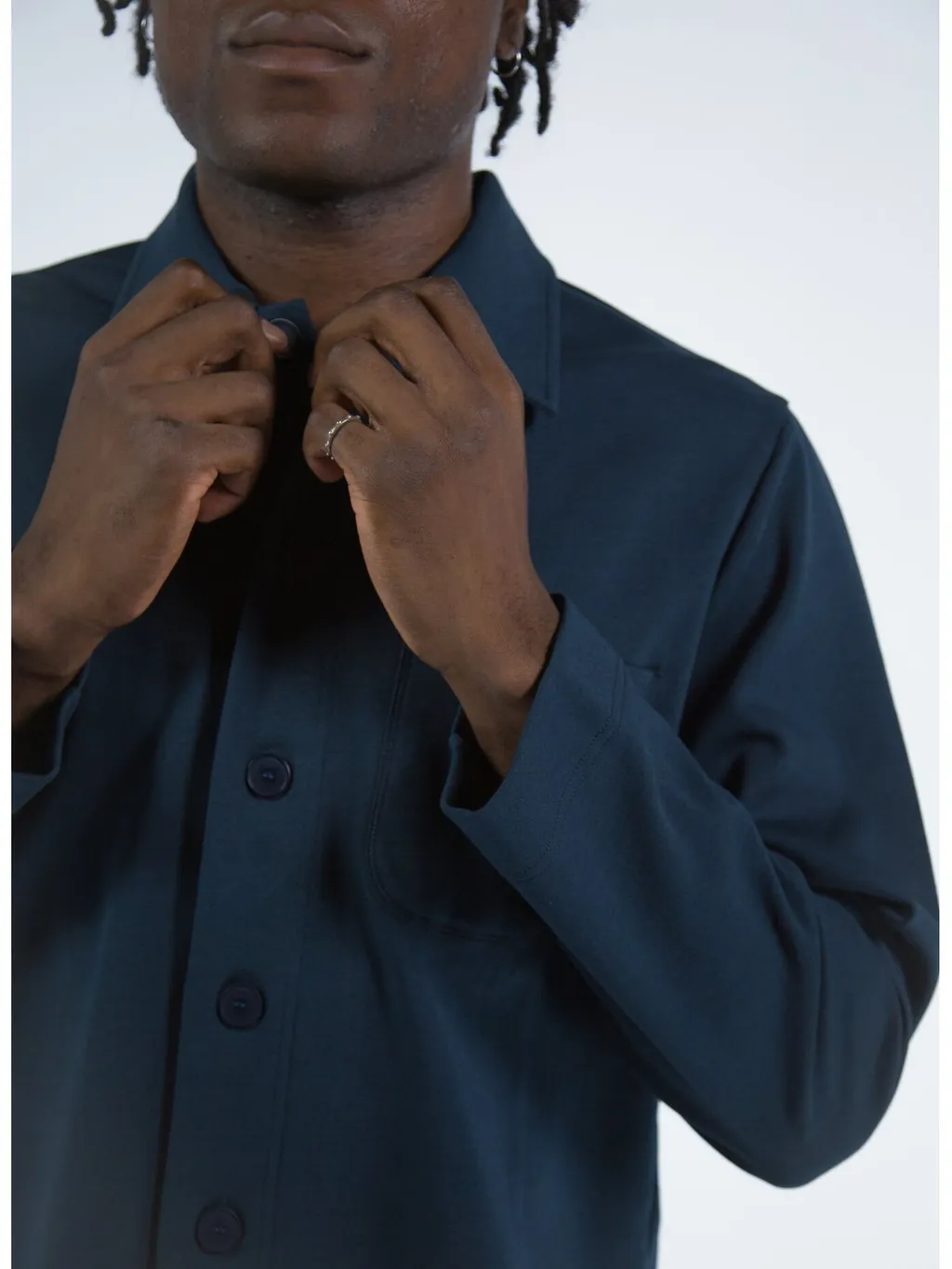 Long-Sleeved Button-Up Jacket