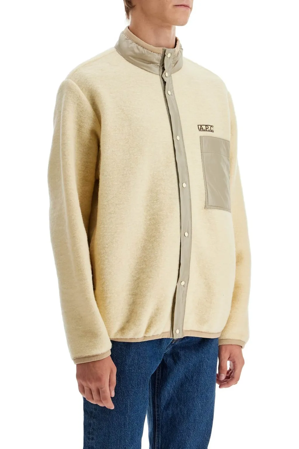 Logo Patch High Neck Overshirt