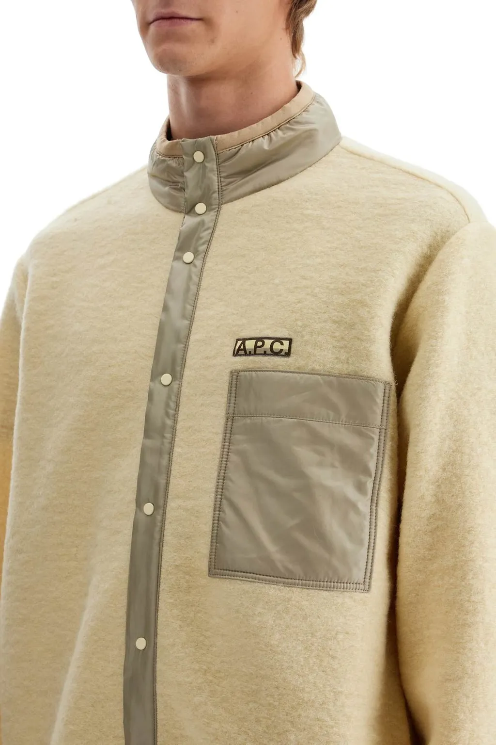 Logo Patch High Neck Overshirt