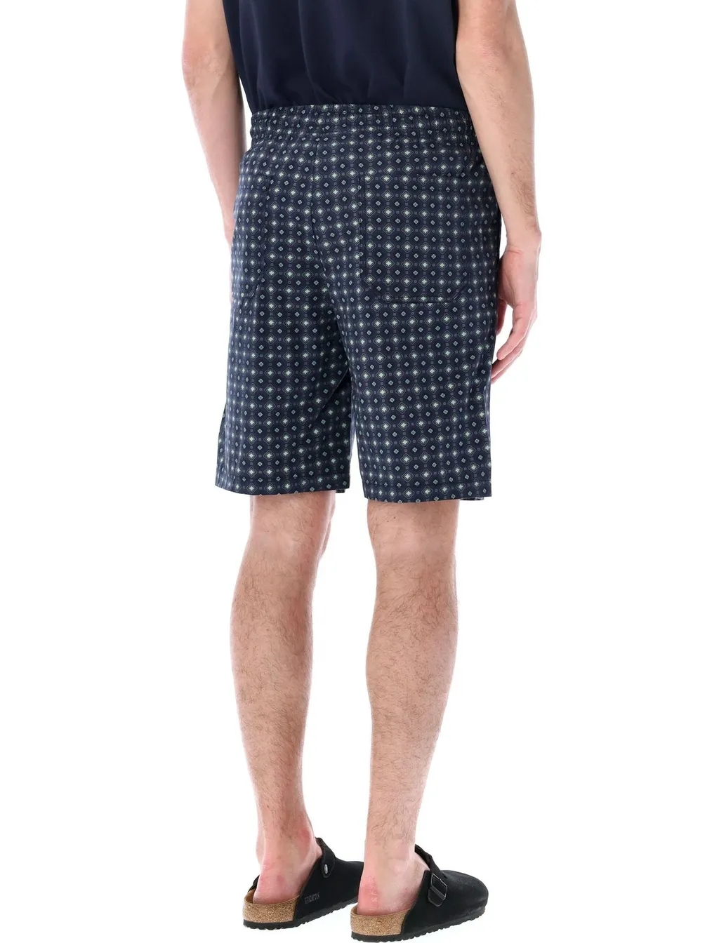 Vincento Geometric-Pattern Drawstring Shorts