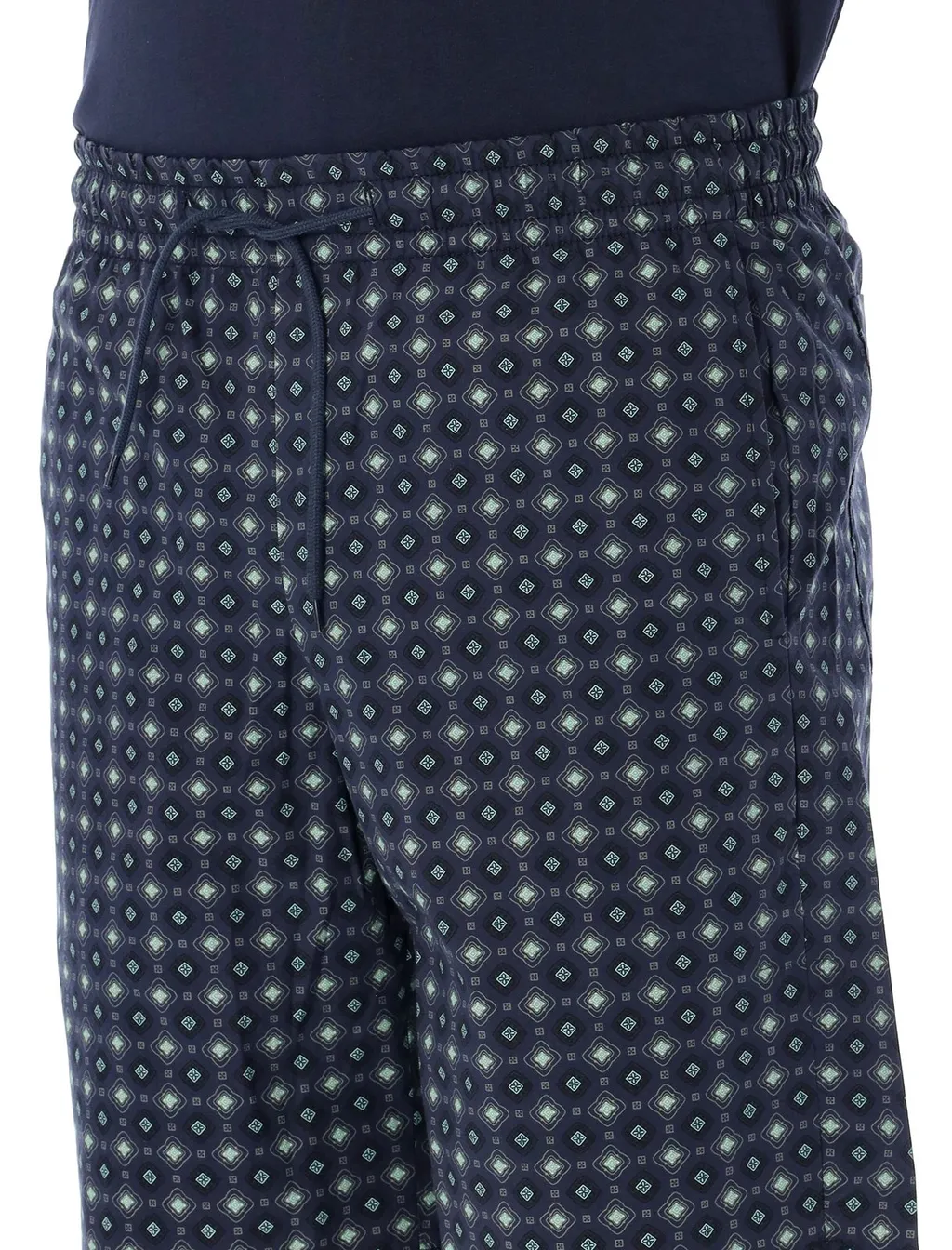 Vincento Geometric-Pattern Drawstring Shorts