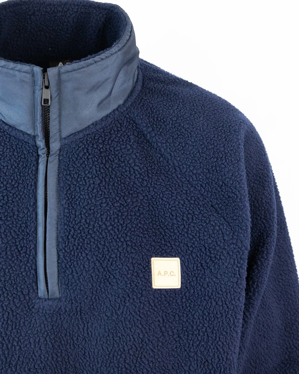 High-Neck Logo Patch Fleece Sweatshirt