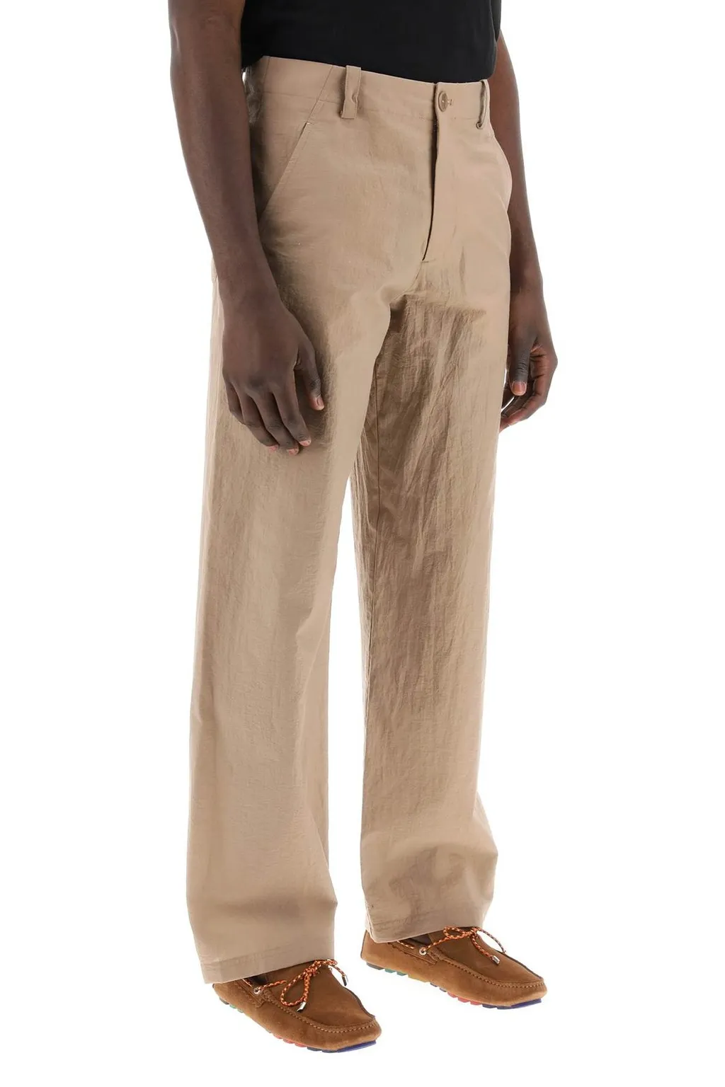 Creased Straight-Leg Trousers