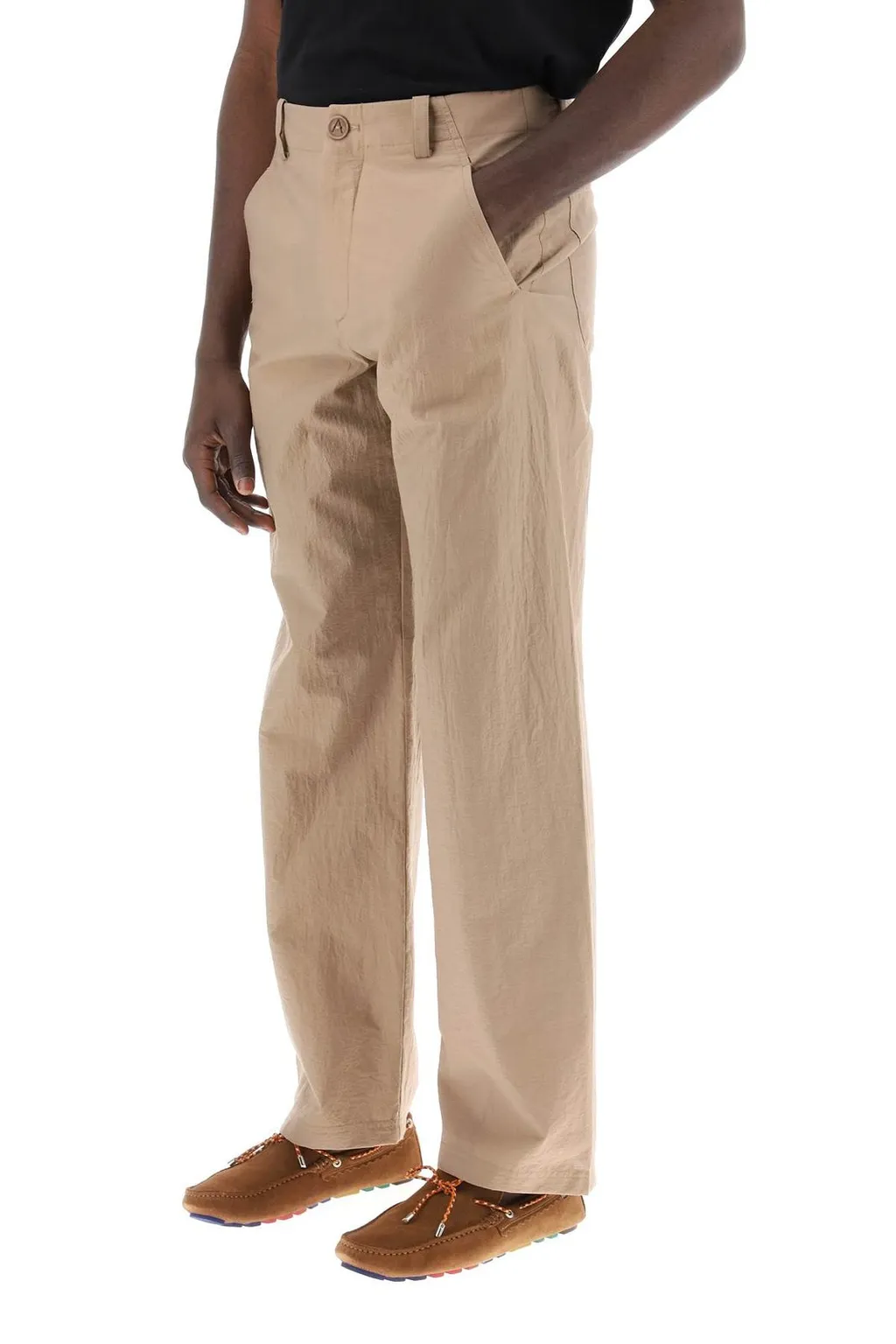 Creased Straight-Leg Trousers