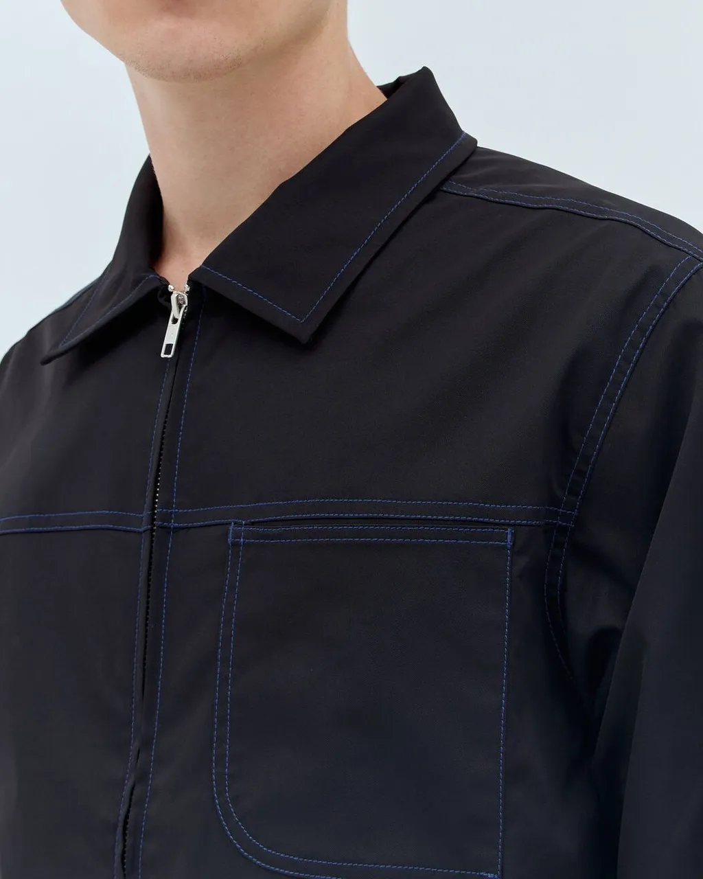 Topstitched Zip Jacket