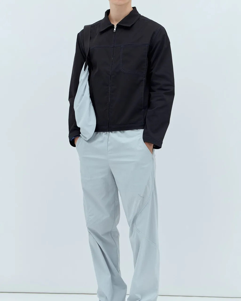 Topstitched Zip Jacket