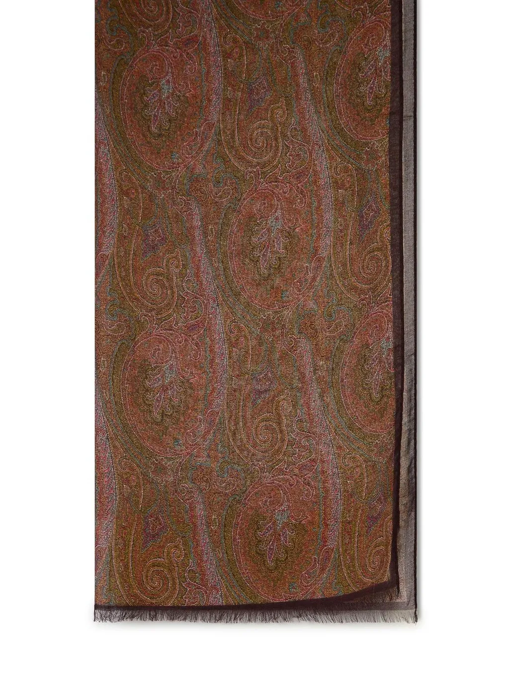 Paisley Printed Frayed-Edge Scarf