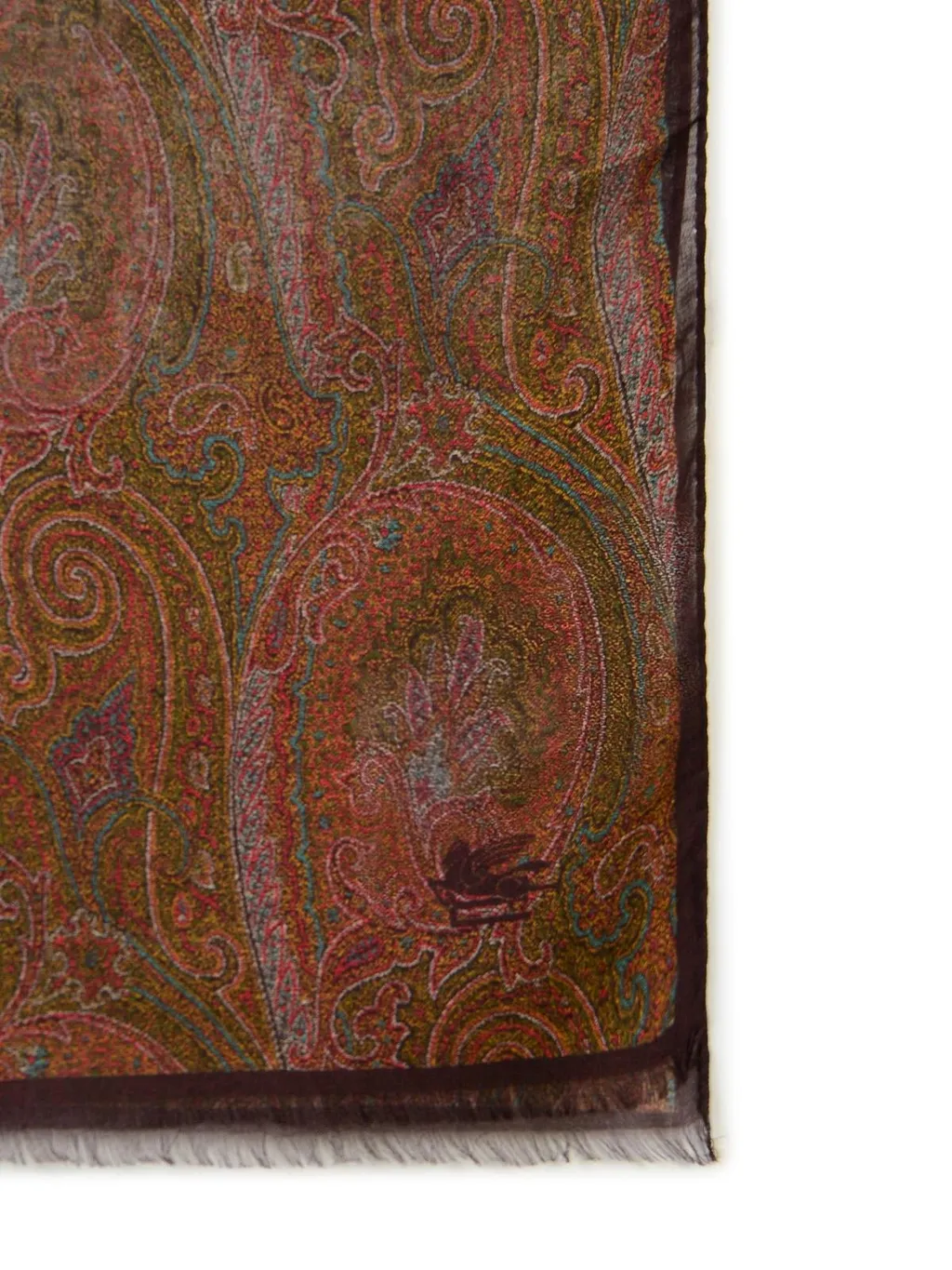 Paisley Printed Frayed-Edge Scarf