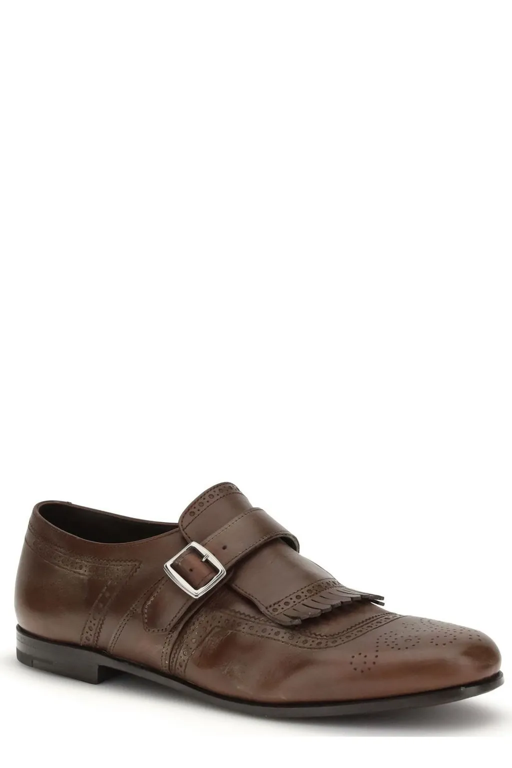 Monk Strap Loafers With Fringe