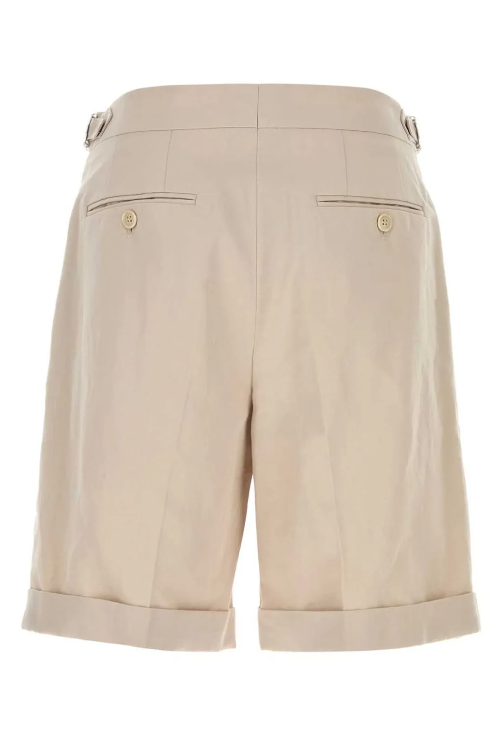 Turn-Up Hem Pleated Shorts