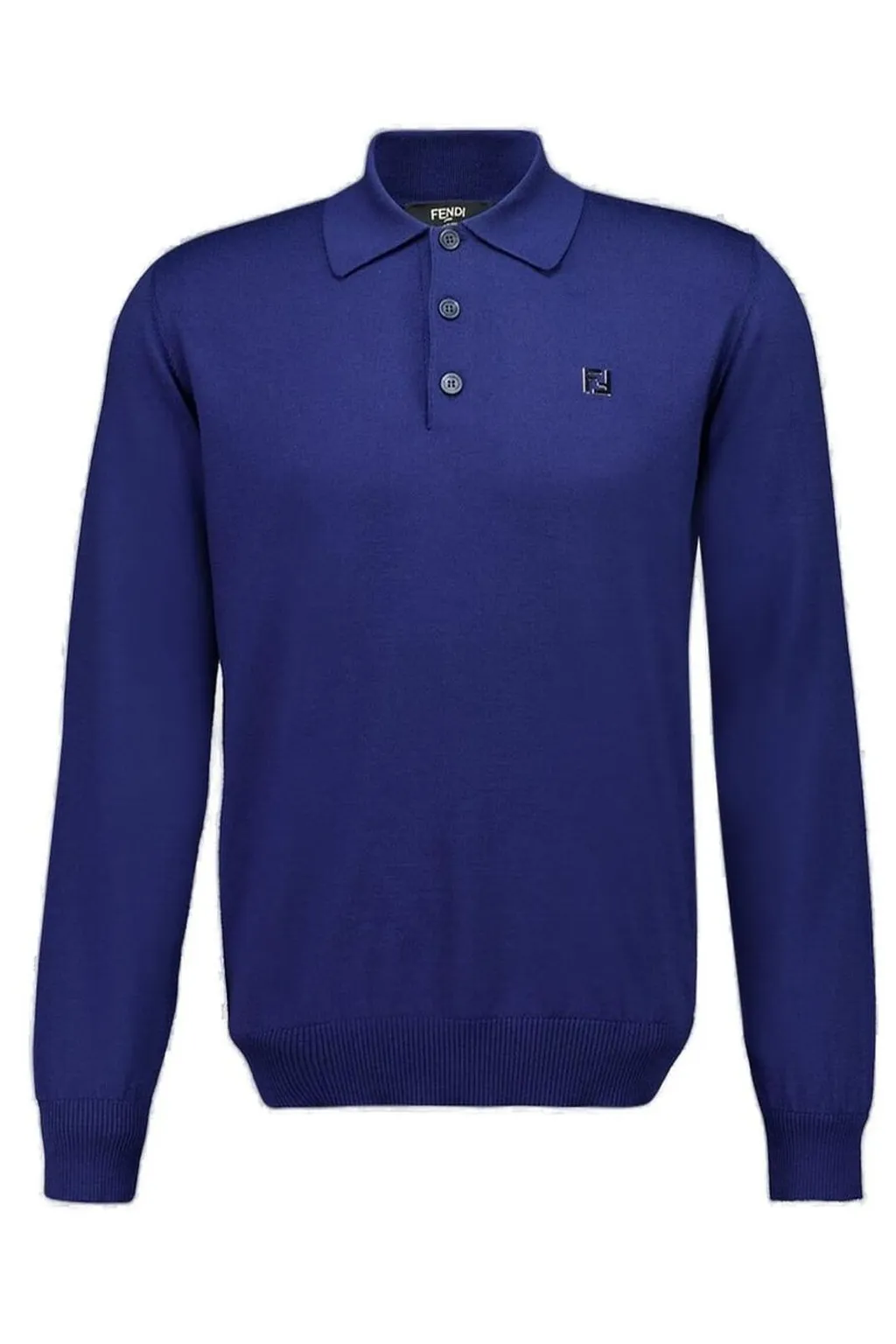 Ff Plaque Long Sleeved Polo Shirt