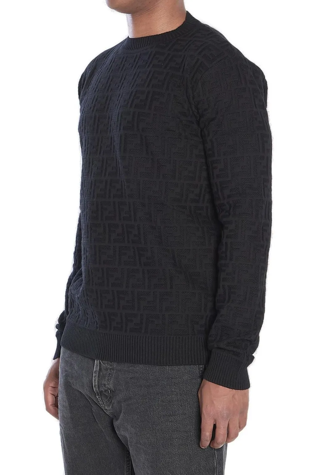 Ff Monogram Crewneck Knitted Jumper