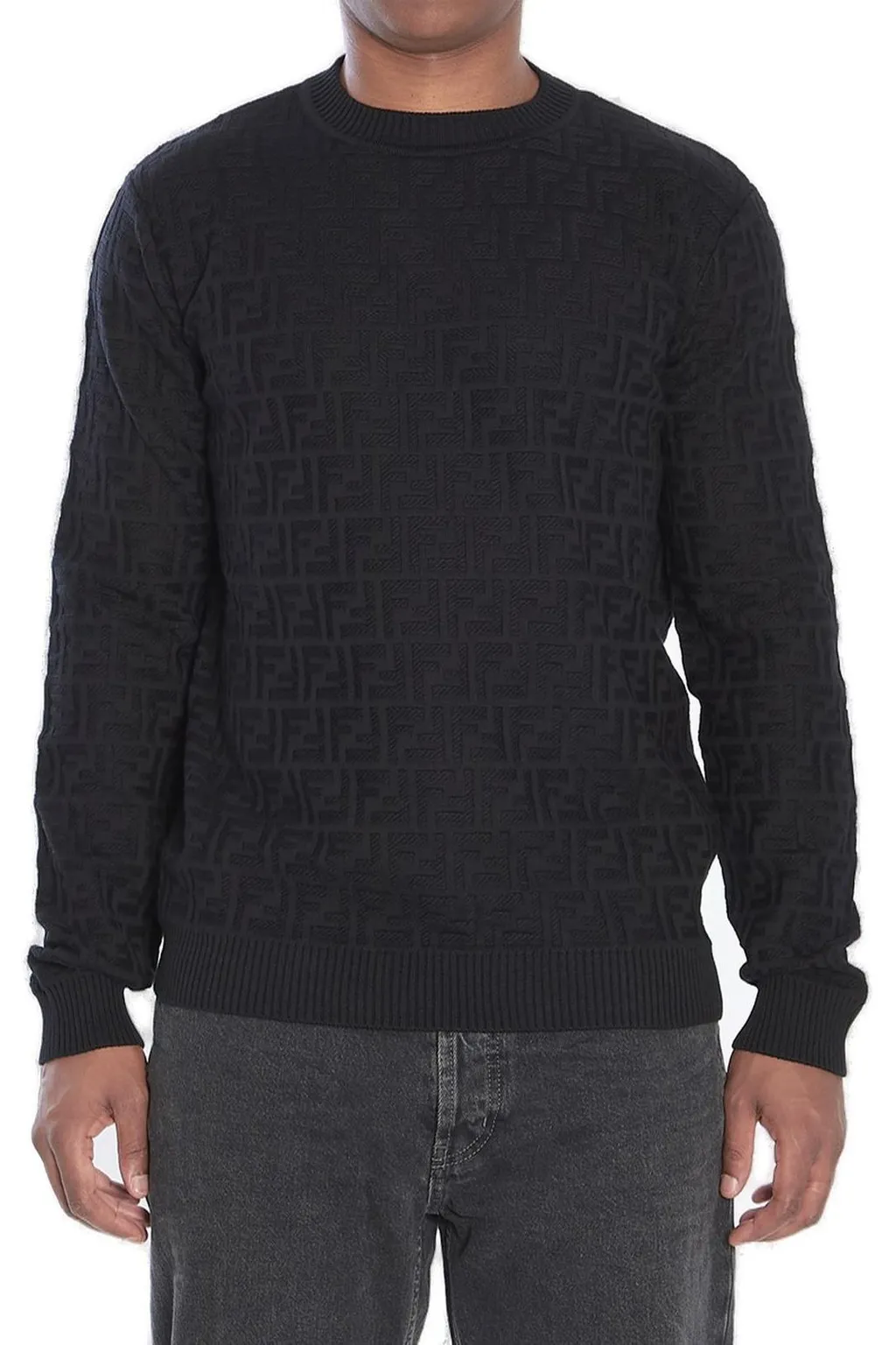 Ff Monogram Crewneck Knitted Jumper