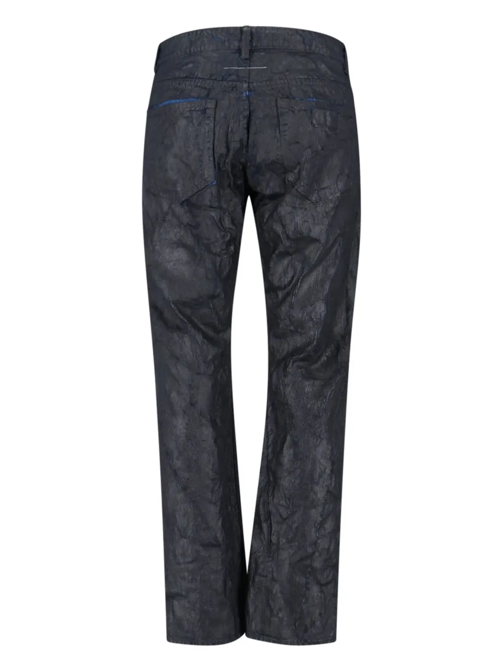 Waxed-Effect Straight-Leg Jeans