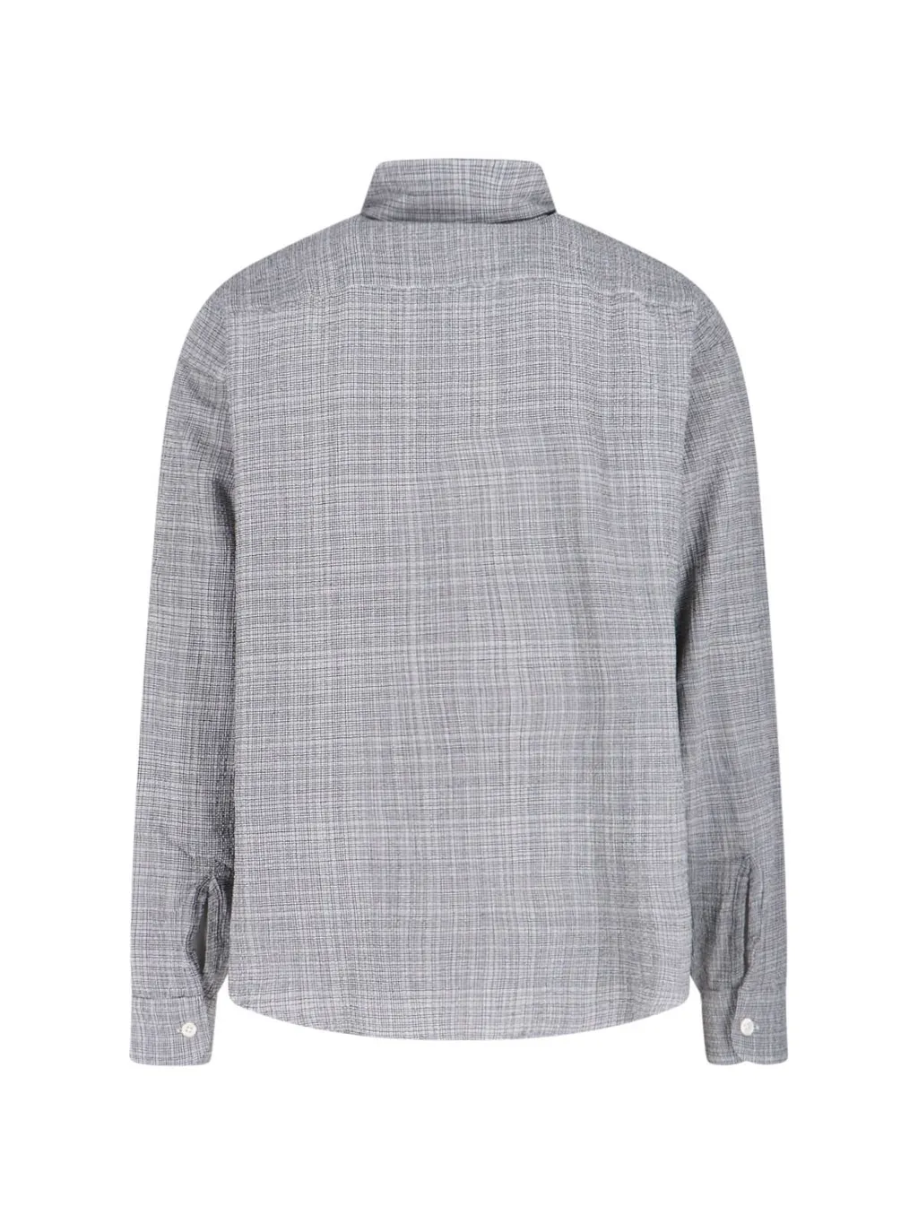 Long-Sleeved Curved Hem Shirt