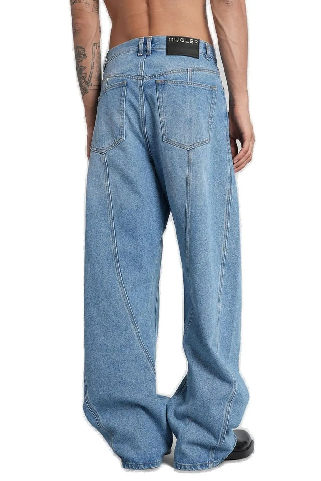 Washed Oversized Spiral Jeans