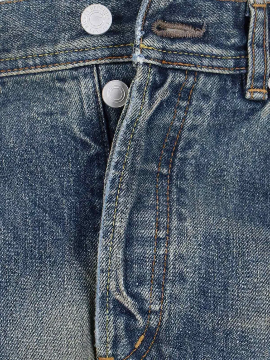Logo Patch Distressed Jeans