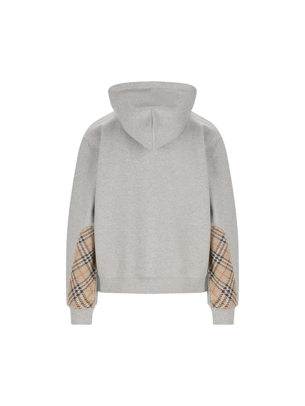 Checked Zip-Up Drawstring Hoodie