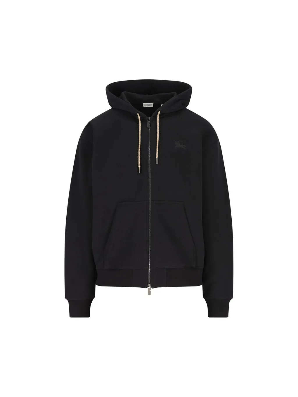 Checked Zip-Up Drawstring Hoodie