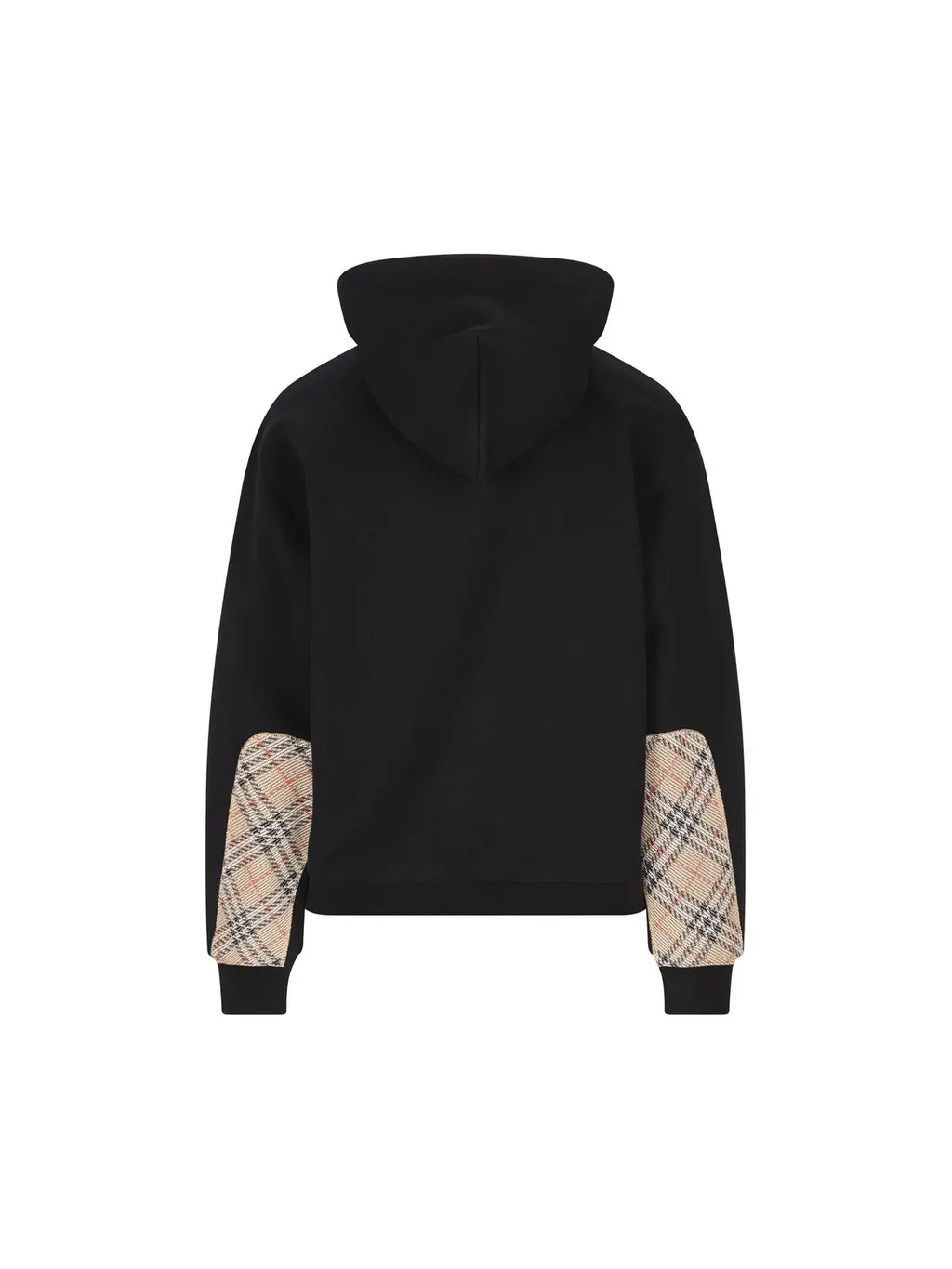 Checked Zip-Up Drawstring Hoodie