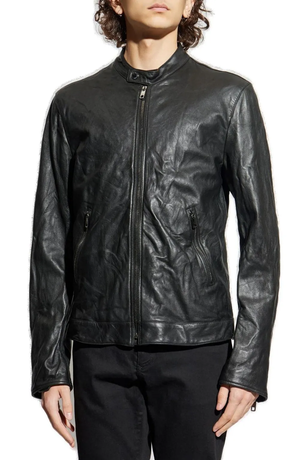 Stand-Up Collar Zipped Jacket