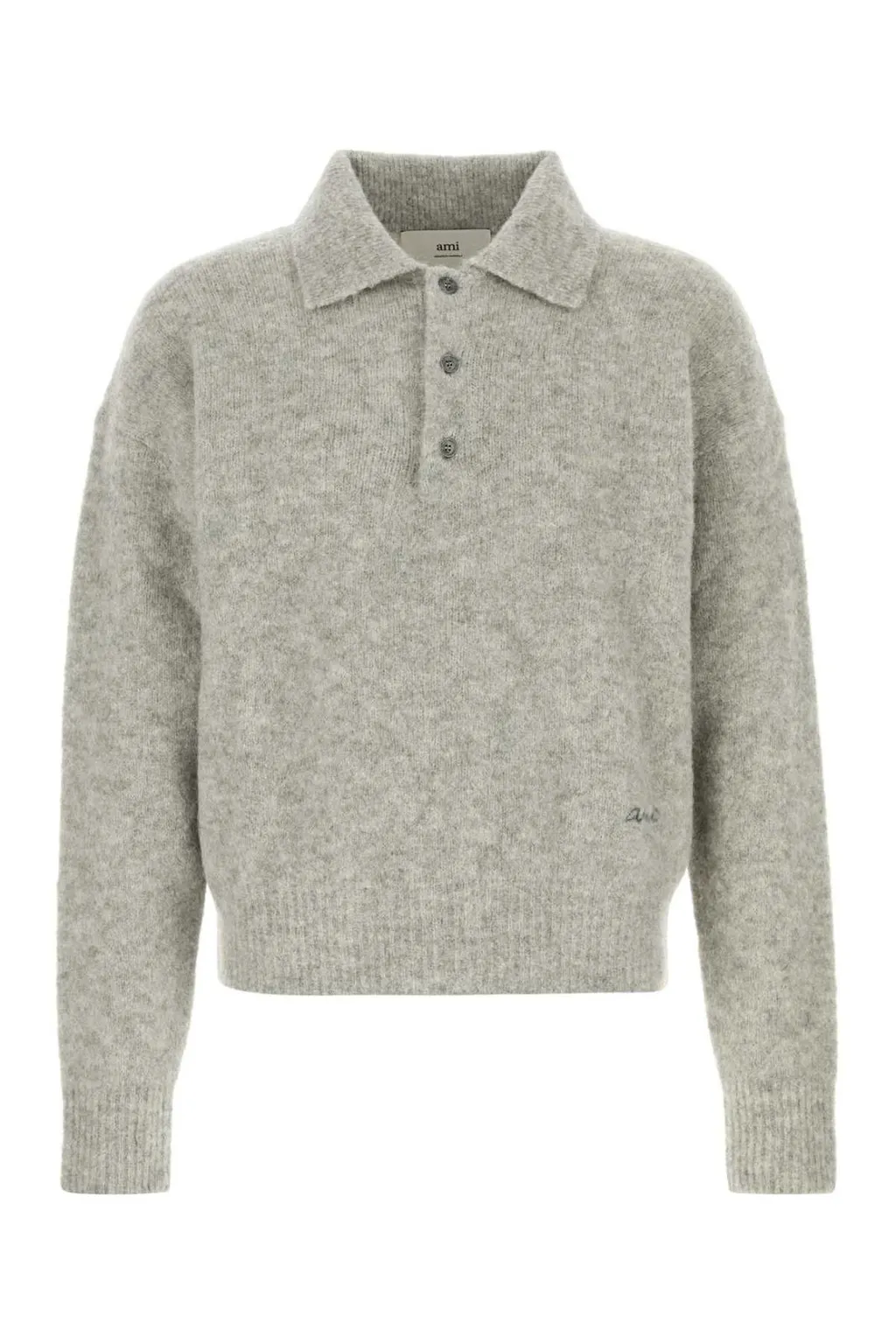 Logo Embroidered Long-Sleeved Polo Shirt