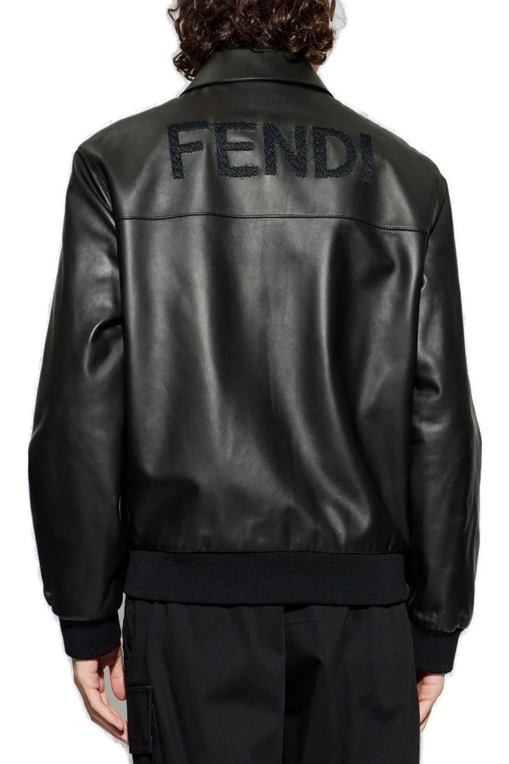 Concealed Front Long Sleeved Leather Jacket